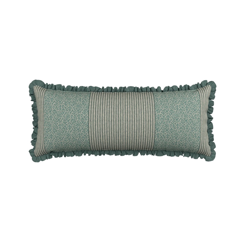 Clarence Bolster Cushion by Bedeck of Belfast in Celadon Green